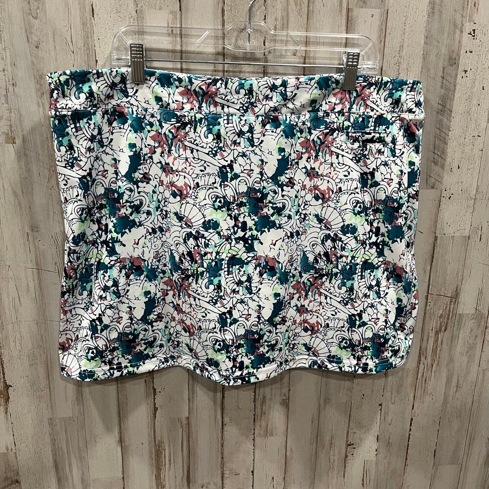 PEBBLE BEACH Paisley Splash Pull-On Women's 16.5" Golf Skort XL Pickleball